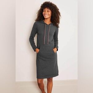 Boden Oriel Sweatshirt Hooded Gray Cotton Dress Rainbow Accent | Sz 14